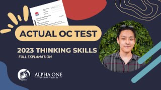 Actual 2023 OC Placement Test Thinking Skills Explanations [upl. by Dunning821]