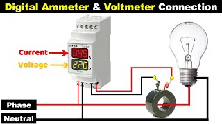 Digital Ammeter Voltmeter Connection with CT TheElectricalGuy [upl. by Terencio]