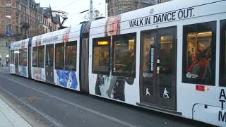 Sweden Stockholm Nybroplan tram  bus stop [upl. by Einolem792]