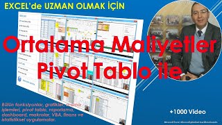 Excelde Ortalama Maliyetlerin Hesaplanması  Pivot tablo ile [upl. by Bolan64]