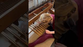 Day 2 of restoring an old floor loom restoration loom weaving diy [upl. by Akeenat]