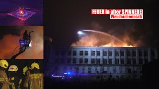 Wenderohreinsatz FEUER in alter SPINNEREI  Gronau  Industriebrand [upl. by Yrok165]