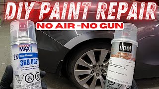 How to SPOT PAINT a car with SPRAY PAINT and CLEAR for amazing results [upl. by Assinna801]