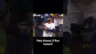 WATCH PETE ALONSO 3 RUN HOMER TO PUT METS IN LEAD shorts mets mlb trending viral espn nymets [upl. by Tedder]