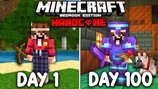 I Survived 100 Days in Minecraft Bedrock Hardcore [upl. by Jankey]