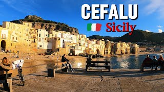 🇮🇹 Sicily Italy Walking Tour 4k Cefalu The Most Beautiful Coastal Town Walk with Captions  2024 [upl. by Mode]