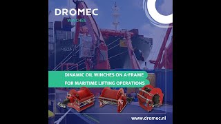 DROMEC Winches  Dinamic Oil Winches on Aframe for Maritime Lifting Operations – DT Hydraulics [upl. by Ahsuatal]