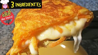 Cena lista 3 ingredientes ZANAHORIA QUESO Y HUEVO sin horno sin harinas fácil rápido y barato [upl. by Ellehsem]