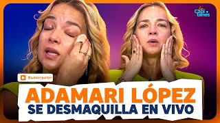 Adamari López SE DESMAQUILLA en vivo y conduce Desiguales a CARA LAVADA en un acto de REBELDÍA [upl. by Ameyn]