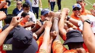 Service members visit with HC Sean Payton amp Broncos participate in USAA Salute to Service bootcamp [upl. by Edahs]