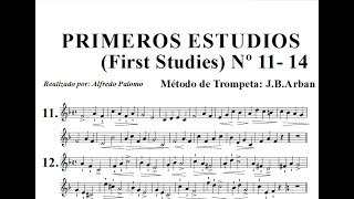 Primeros Estudios de Trompeta First Studies Lección Nº11121314 Método Arban´s [upl. by Illom]