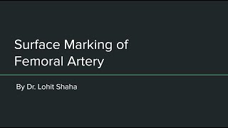 Surface Marking of Femoral Artery [upl. by Lira]