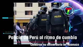 Policía Peruana festeja a ritmo de Ke Personajes [upl. by Ahtikal]