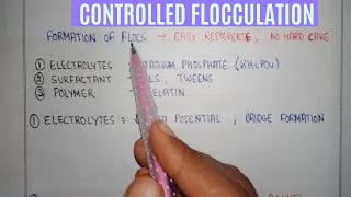 Controlled flocculation in suspension  formulation of suspension  coarse dispersion [upl. by Cinelli]