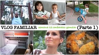 VLOG FAMILIAR Parte 1 semana 12 embarazo gemelar  Ejercicios reflexiones y habitaciones triples [upl. by Ykcor532]