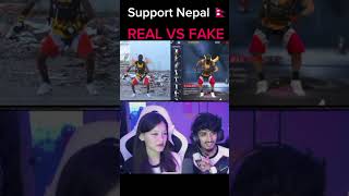 Real vs fake emote Support for Nepal 🇳🇵❤️‍🩹quot freefire vairalvideo support subscribe foryou [upl. by Seaddon]