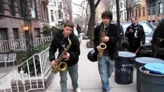 Dueling Saxophones perfect NYC street music [upl. by Apostles731]