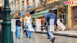 🇫🇷PARIS LIVE Paris Famous Café StreetRue Montorgueil Atmosphere Live Streaming 10October2024 [upl. by Grimonia]