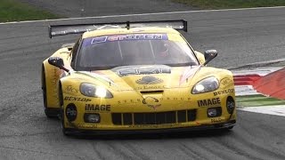 Corvette C6R ZR1 GT2 Sound  Accelerations Fly Bys Downshifts [upl. by Adnorhs]