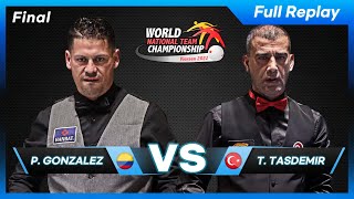 Final  Pedro GONZALEZ vs Tayfun TASDEMIR 34th World Championship Nat Teams 3Cushion [upl. by Hairim928]