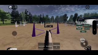 Jumping time with LUCA this game is on Roblox it is called OWE oak wood equestrian [upl. by Arianie170]