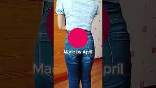 How to make jeans waist smaller no sewing no cutting hack hacks denim 30sec [upl. by Eelyam93]