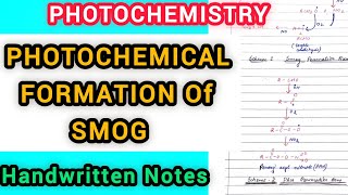 Photochemical Formation of Smog  PhotochemistryMSc 3 Sem [upl. by Nickles]