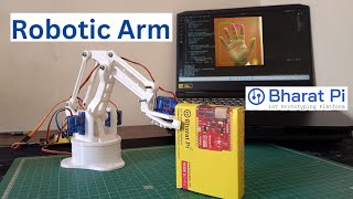 How To control Robotic Arm using hand gestures  Bharat Pi Node Wifi Board [upl. by Iman]