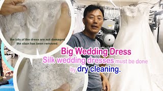 Cleantopia Dry Cleaners StoryHow to wash Big Wedding Dress [upl. by Anelleh]