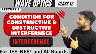 Lecture 3 Wave Optics  Interference and Condition for Constructive amp Destructive Interference [upl. by Nednarb]