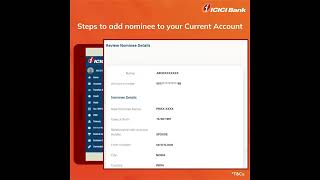 How to add a nominee  ICICI Bank Current account [upl. by Airebma]