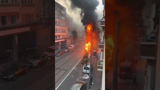 Un Bus Complètement En Feu À Bruxelles  🔥 [upl. by Amikat]