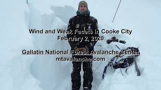 Wind Slabs and Weak Facets in Cooke City  2 February 2020 [upl. by Defant]