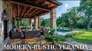 Modern Rustic Veranda Combining Natural Elements and Style [upl. by Ynatsyd]