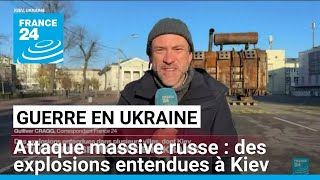 Attaque russe massive en Ukraine  des explosions entendues à Kiev • FRANCE 24 [upl. by Lunneta566]