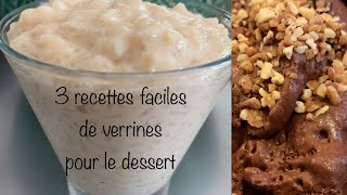 3 recettes faciles de verrines pour le dessert [upl. by Eellehs]