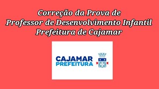 Concurso Prefeitura de Cajamar Correção da Prova do Cargo de PDI [upl. by Roland]