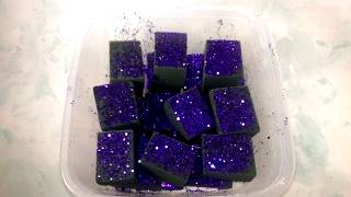 Soaked Floral Foam And Purple Glitter Crushing [upl. by Lamdin492]