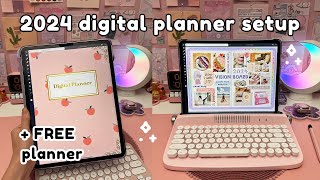 my digital planner setup 2024 💗✨  FREE planner  iPad digital planning plan with me [upl. by Elvis537]