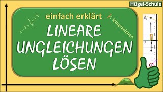 einfach erklärt  Lineare Ungleichungen lösen  graphisch und rechnerisch  Lösungsintervall ↗️🔢 [upl. by Margarete]