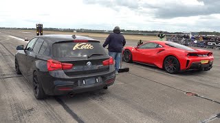 750HP BMW M140i XDrive vs Ferrari 488 Pista [upl. by Felicie]