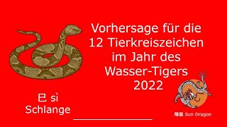 Chinesisches Horoskop 2022 Vorhersage für die Schlange [upl. by Buote465]