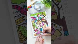 Daily Color by Day Coloring Calendar Page coloringbooksforadults coloringbookforadults shorts [upl. by Klarika]