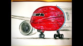 SPEED DRAWINGBOEING NORWEGIAN AIRLINES DREAMLINER [upl. by Byrdie]