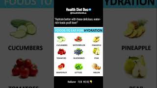 Foods to eat for hydration  HealthDietDuo shorts [upl. by Nwahser]