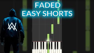 Alan Walker  Faded Easy Piano Tutorial Shorts [upl. by Keung86]