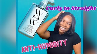 Curly to Straight without Frizz  Color Wow Dream Coat Supernatural Spray  AntiHumidity Review [upl. by Possing]