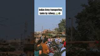 Indian Army transporting tanks by railway 🚃🪖🇮🇳 indianarmy tanks indianrailways [upl. by Acyre]