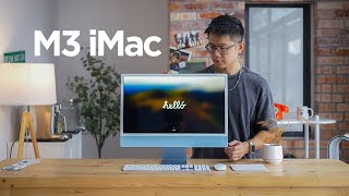 Unboxing the M3 iMac in blue 2023  smashpop [upl. by Sakmar]