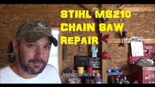 Replace Carburetor Stihl MS210 Chain Saw [upl. by Aiuqenehs]